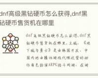 dnf高级黑钻售货机_地下城高级黑钻售货机在哪